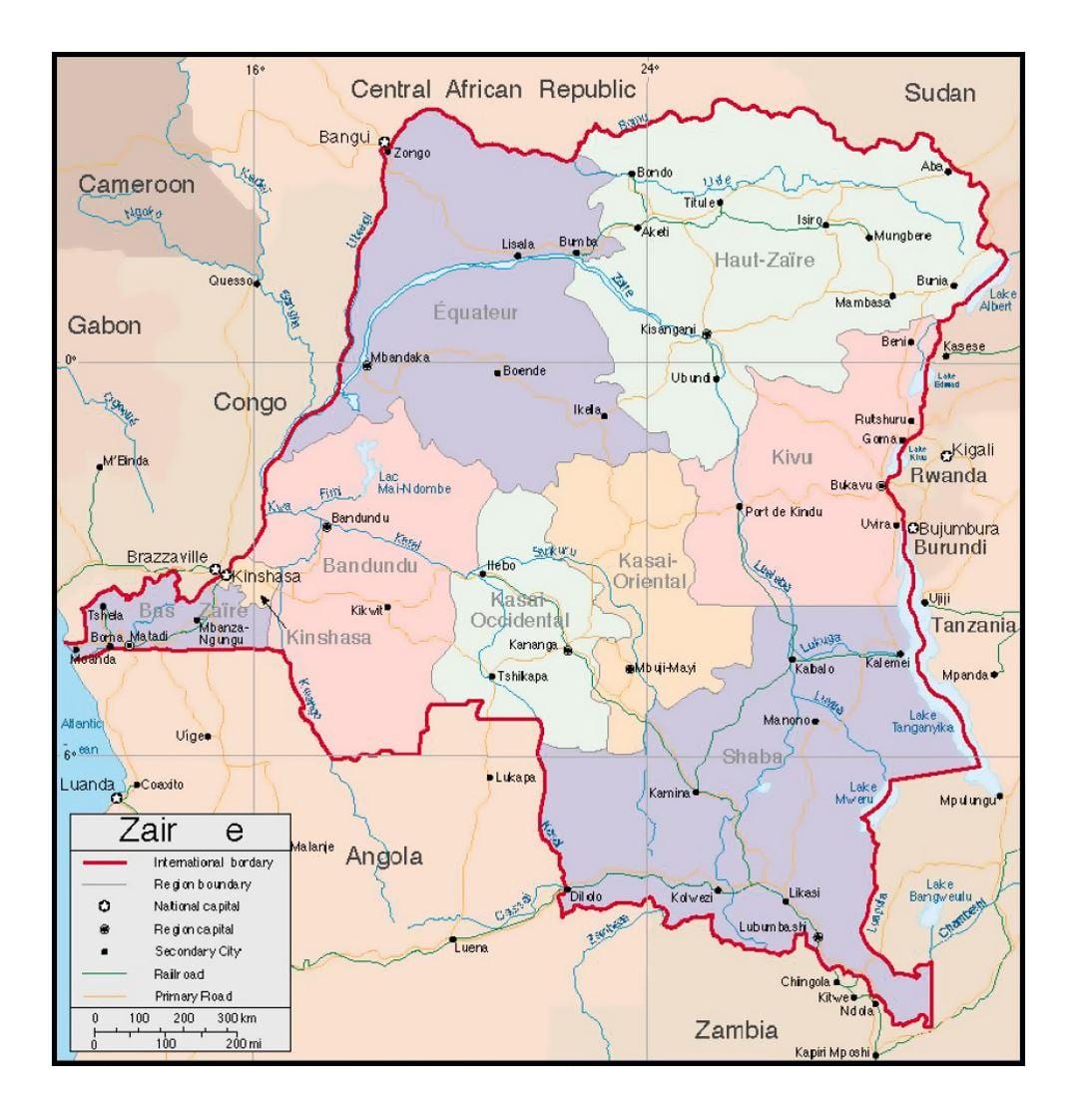 zair povodí mapě