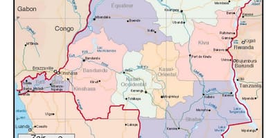 Zair povodí mapě